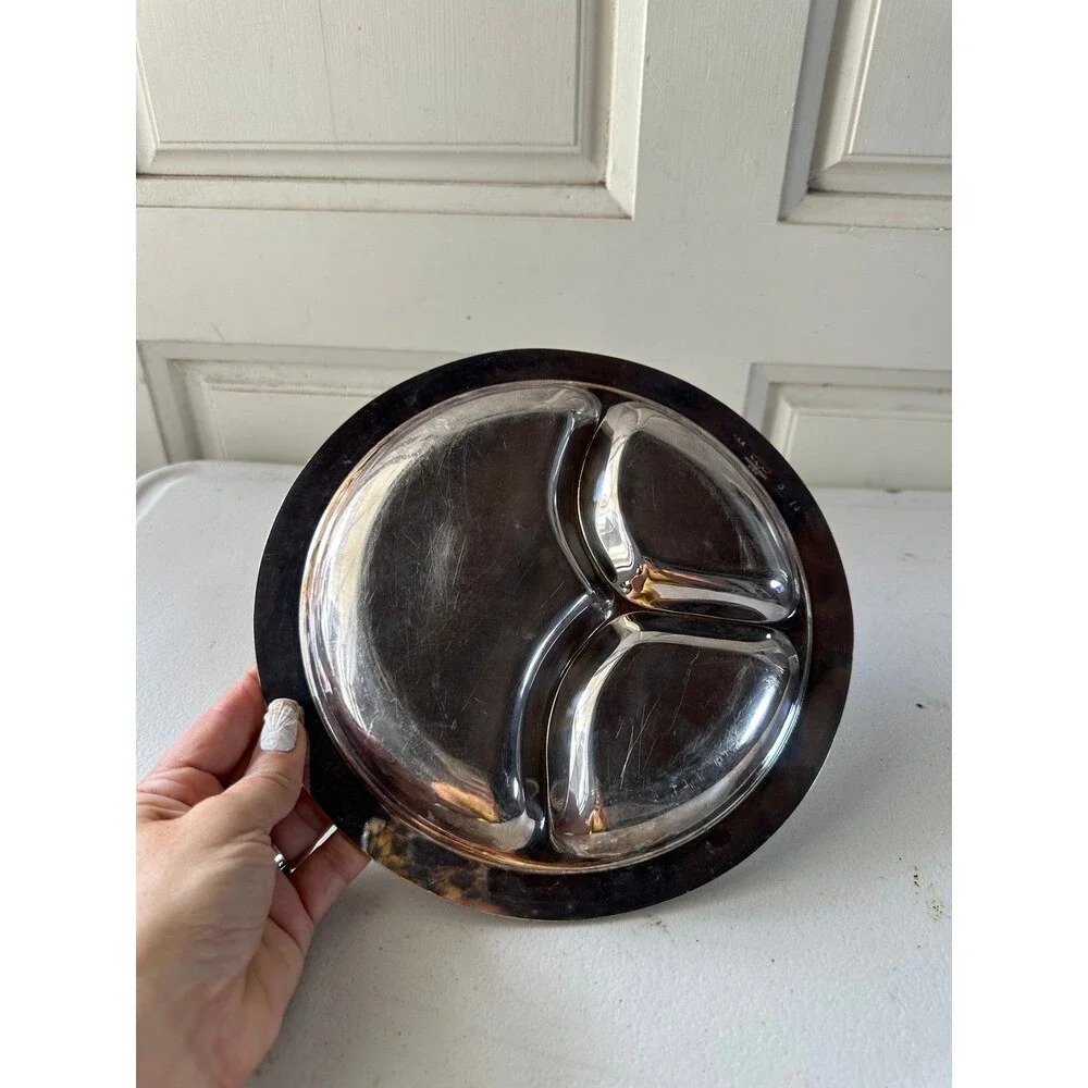 Mid Century Windsor Plaque Nickle Plated Silver PNS Triple Plate 5 14 Andover MA